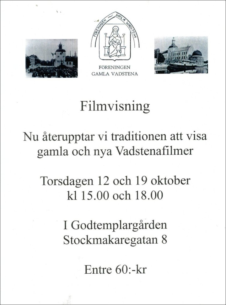 Förening Gamla Vadstena: Filmnostalgi