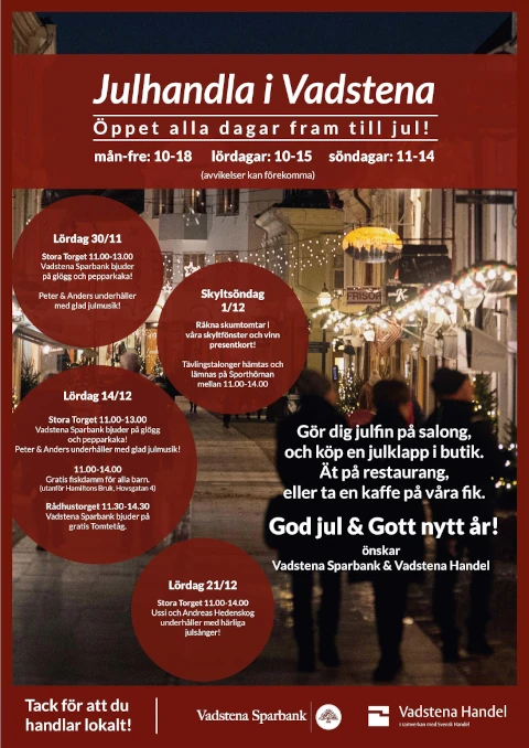 Christmas shopping in Vadstena