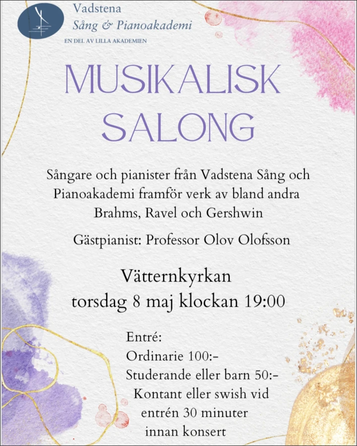 Vadstena Sång och Pianoakademi: Musikalisk Salong