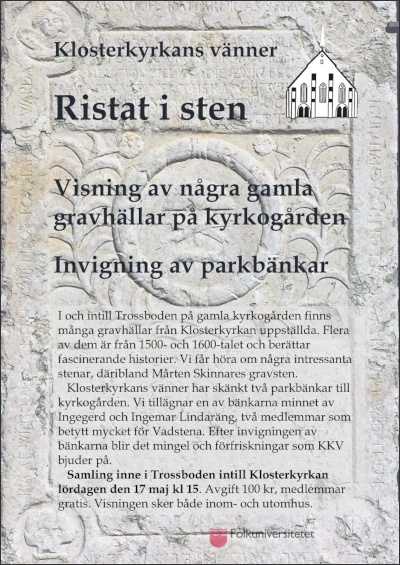 Klosterkyrkanes Vänner: Ristat i sten