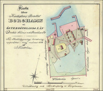 Karta över Borghamn, 1842