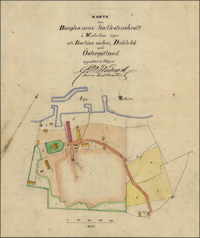 Karta över Borghamn, 1869