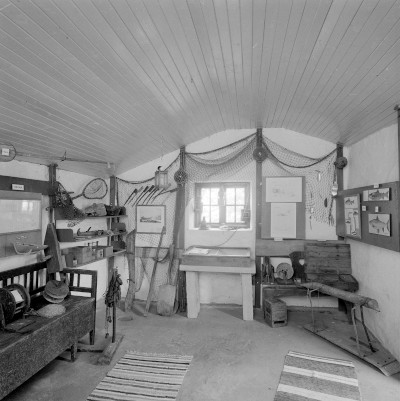 Borghamn's fishing museum, 1973:From Arne Gustafsson's photo archive, Östergötlands Museum