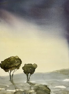 Galleri Vita Rum: Helene Engström - Toner av kristall (Akvarell & skulptur)
